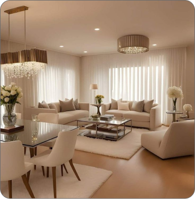 Comfortable office with plants, wooden desk, and two black chairs